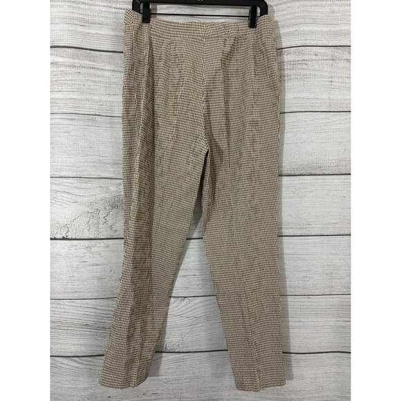 Piazza Sempione Brigirre Brown & White Gingham Pant Size 48/12 - Picture 3 of 3